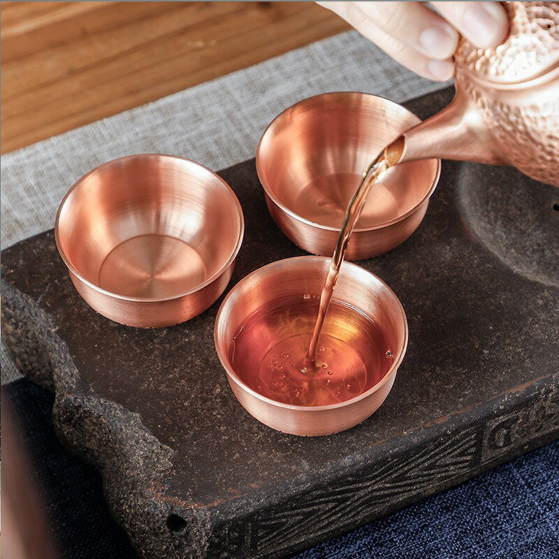 紫銅茶具用品功夫茶杯套裝日式杯子功夫銅杯茶碗茶杯小號茶杯茶道