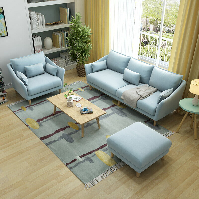 楓林宜居 布藝沙發小戶型現代簡約單雙人三人位可拆洗客廳組合整裝北歐沙發