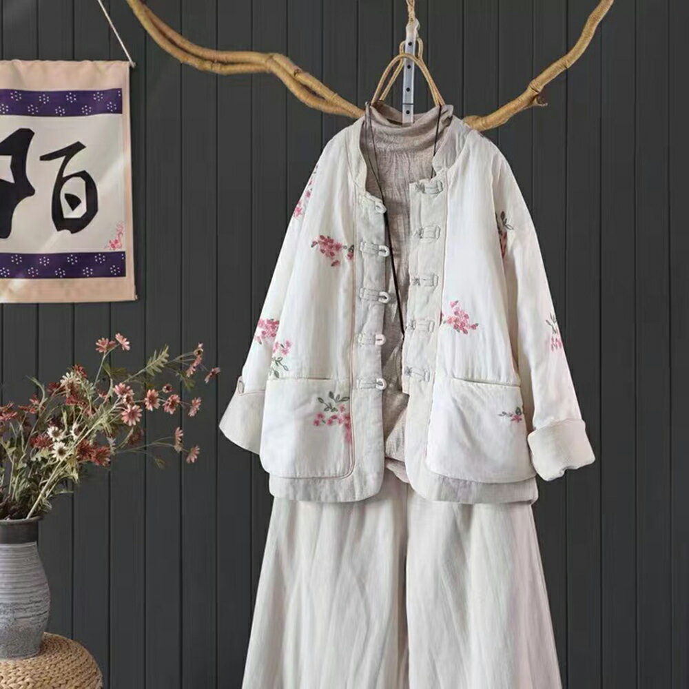 ＊ORead＊盤扣薴麻夾棉保暖棉襖棉衣外套(2色M~2XL)