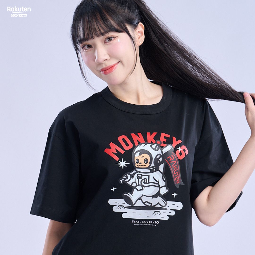 多猿宇宙 太空猿氣短T-黑