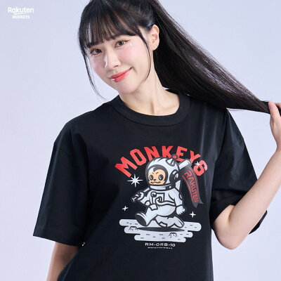 多猿宇宙 太空猿氣短T-黑