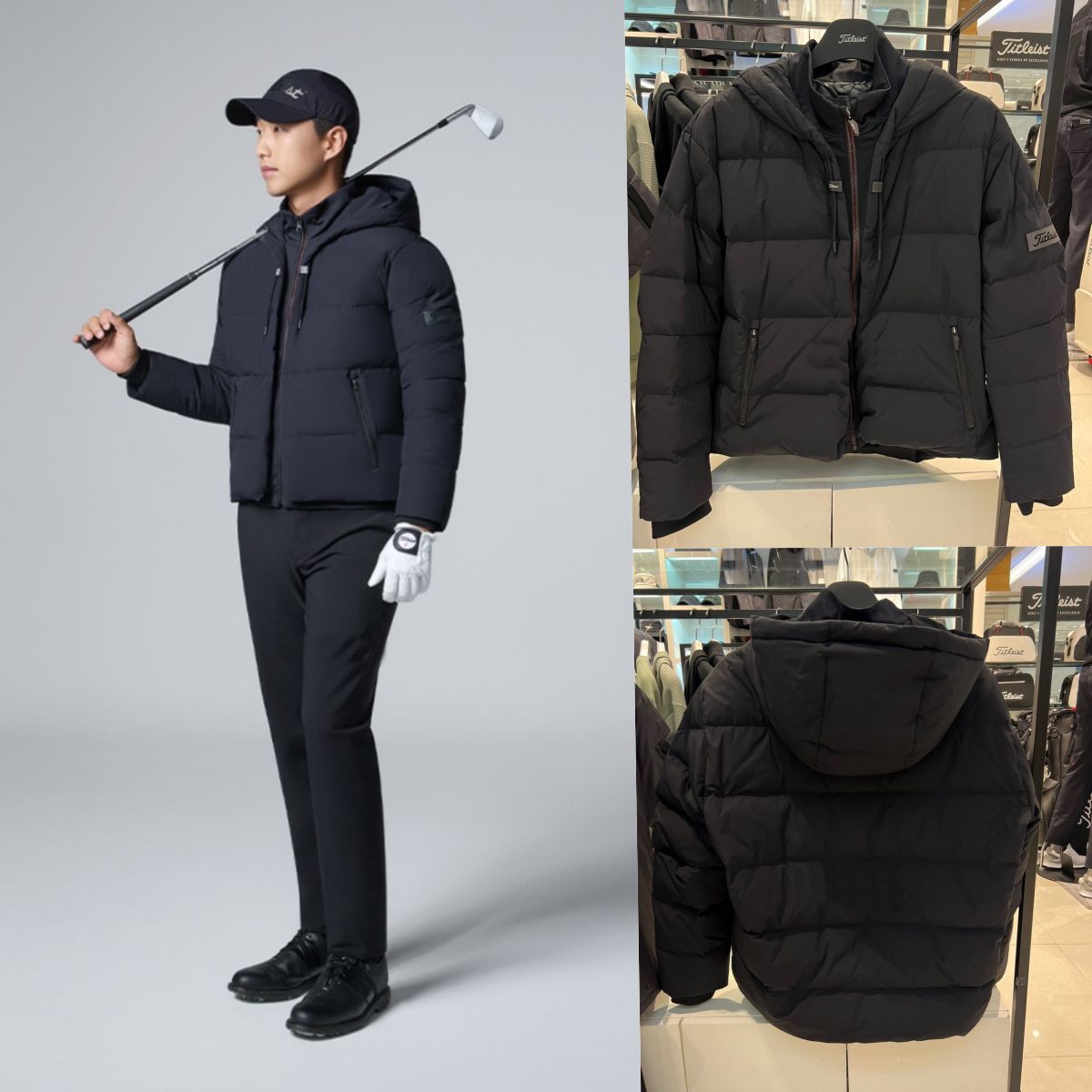 【元素運動】新款高爾夫服裝男超級重工款鵝絨羽絨服修身保暖連帽假兩件外套
