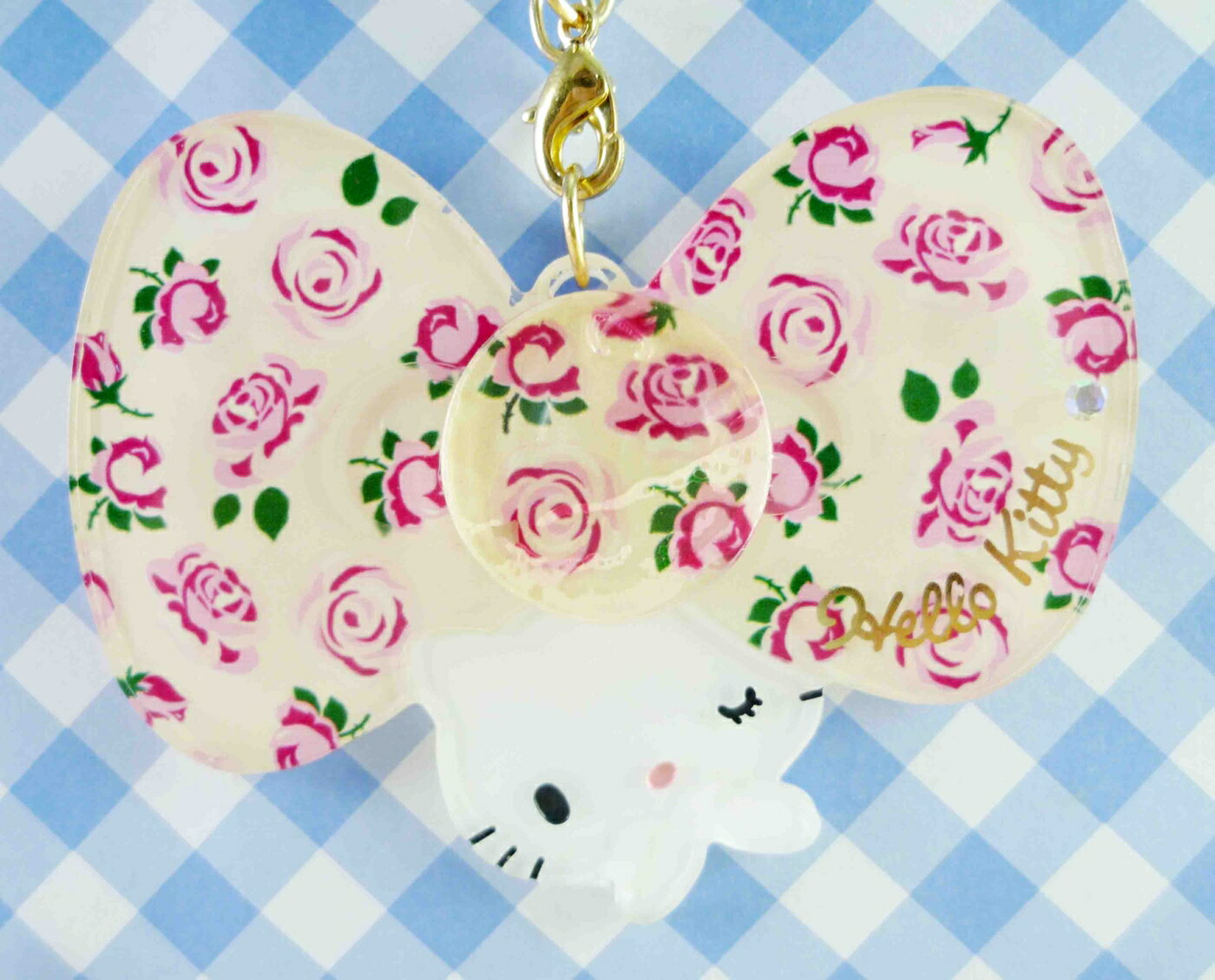 【震撼精品百貨】Hello Kitty 凱蒂貓 KITTY鑰匙圈-吊飾玫瑰 震撼日式精品百貨