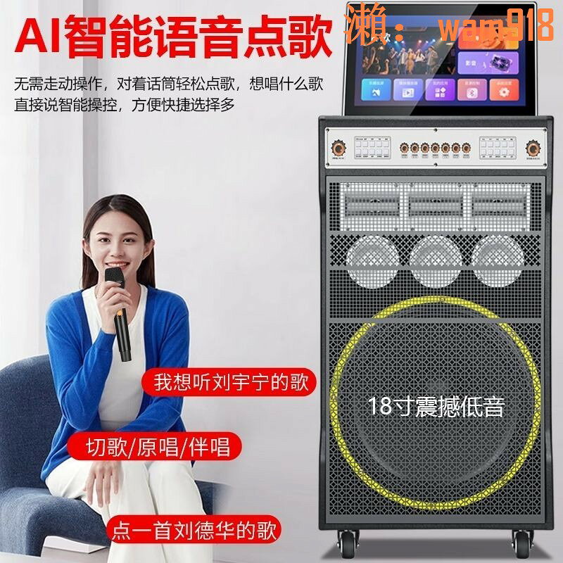 【台灣公司】投影K歌音響家庭廣場舞一體機藍牙WiFi語音點歌