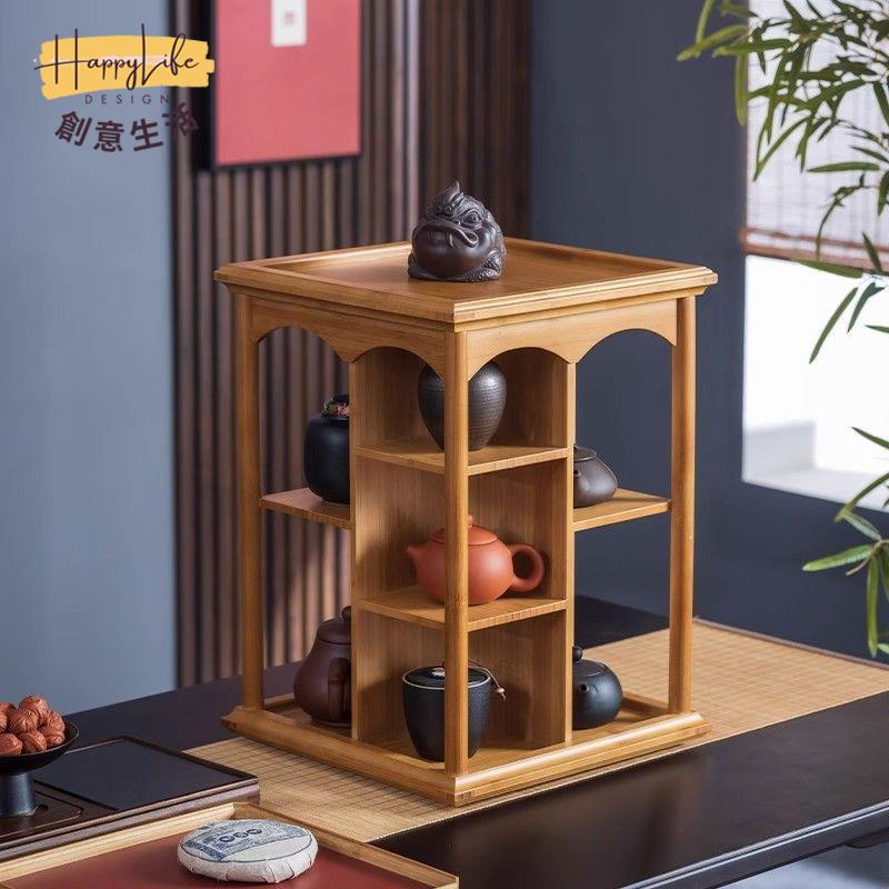 工廠現貨 免運 附發票 茶杯架 置物架 桌上收納架 防塵杯架 咖啡杯架 旋轉茶杯架茶具茶壺置物架桌面博古架茶器收納展示架紫砂壺擺放架新店開業/售後保障 c12