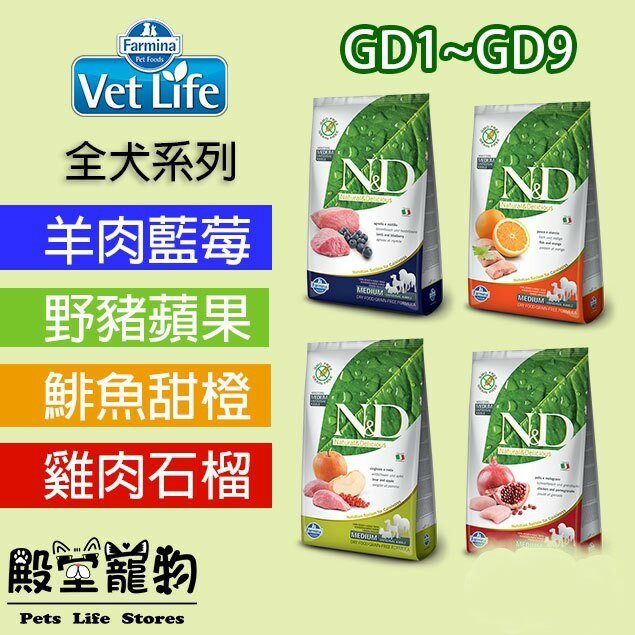 【殿堂寵物】法米納Farmina【買大送小】ND挑嘴成犬天然糧 GD1至GD9