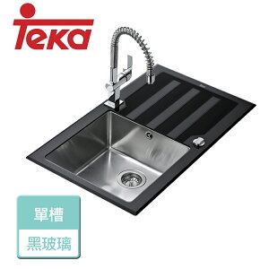 【德國TEKA】黑色玻璃鏡面水槽-無安裝服務 (LUX-1B1D86)