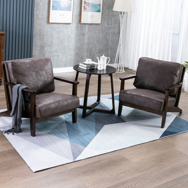 小戶型沙發客廳現代科技布單人網紅沙發椅組合套裝休閑椅懶人原木