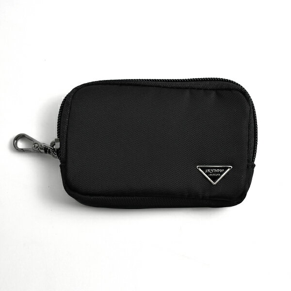 零錢包 黑色尼龍倒三角標掛勾拉鍊【NW542】