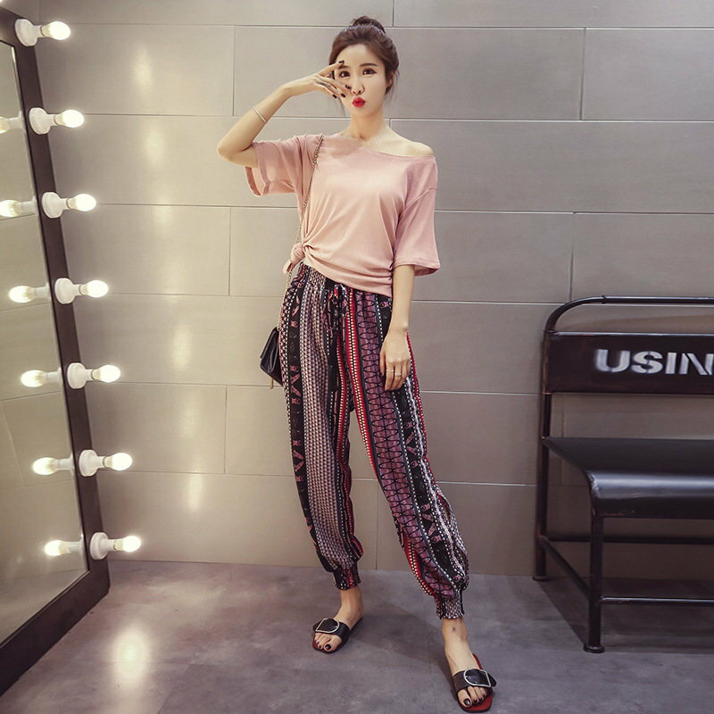 FINDSENSE G5 韓國時尚 夏季 女裝 圓領 純色 寬鬆 短袖 T恤 打底衫 上衣