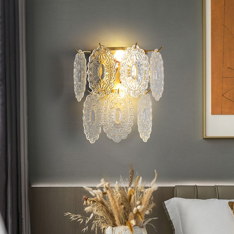 設計師創意款輕奢臥室床頭燈現代簡約客廳背景燈水晶書房壁燈