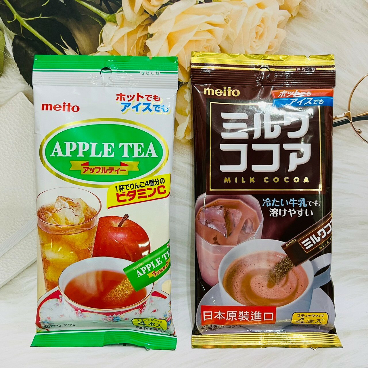 日本 meito 名糖 即溶沖泡粉 蘋果風味茶粉 牛奶可可粉 多款供選