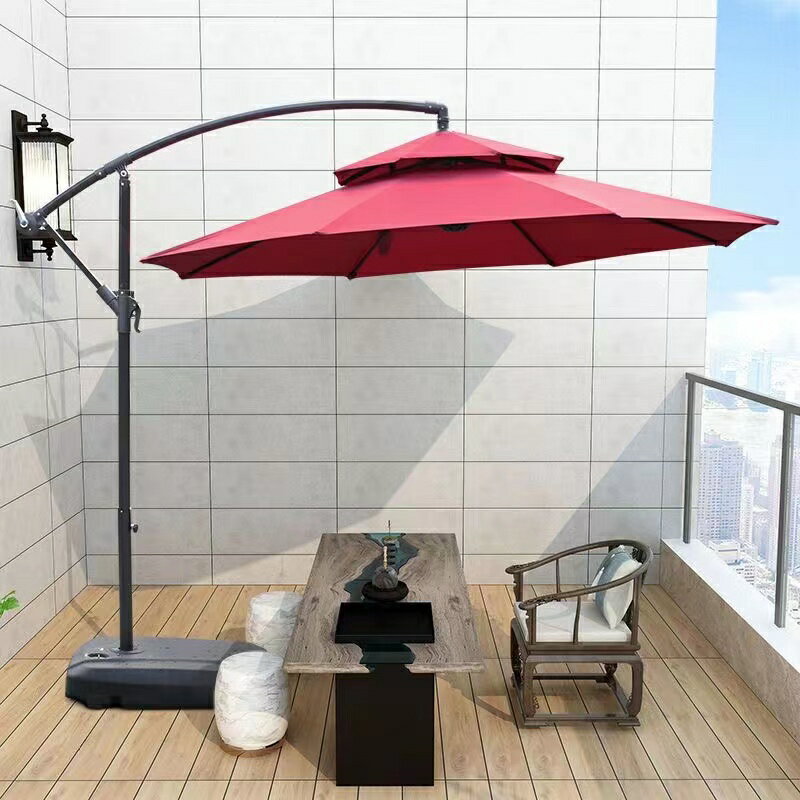 遮陽傘戶外庭院傘室外別墅花園香蕉傘太陽傘羅馬傘遮陽傘桌椅組合
