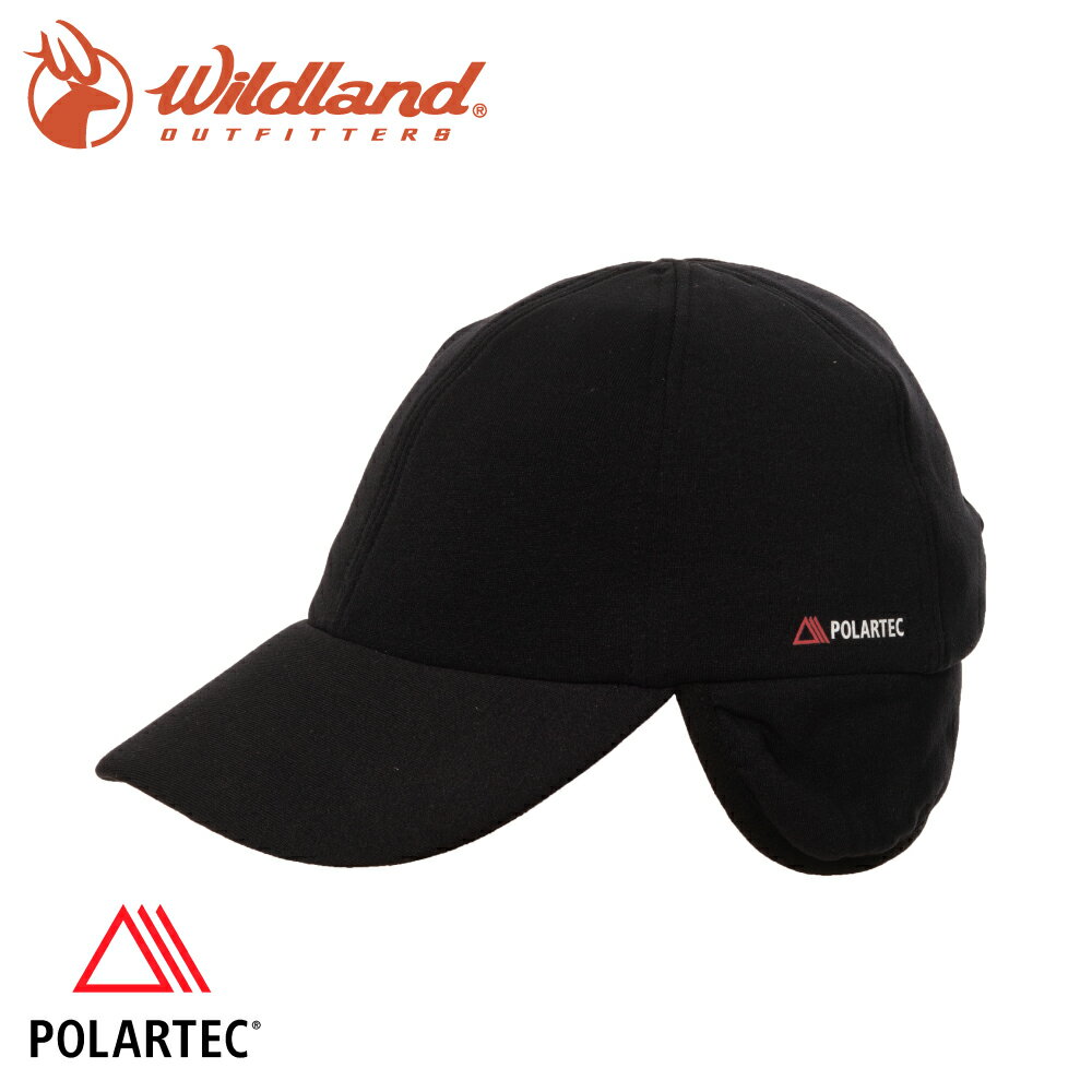 【Wildland 荒野 中性 POLARTEC 保暖遮耳球帽《黑》】P2027/棒球帽/運動帽/壓舌帽