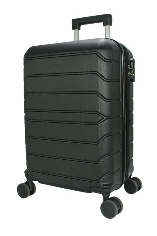 ~雪黛屋~Eason 20吋行李箱360度靜音輪ABS防刮簡約橫條安全密碼鎖U048 6