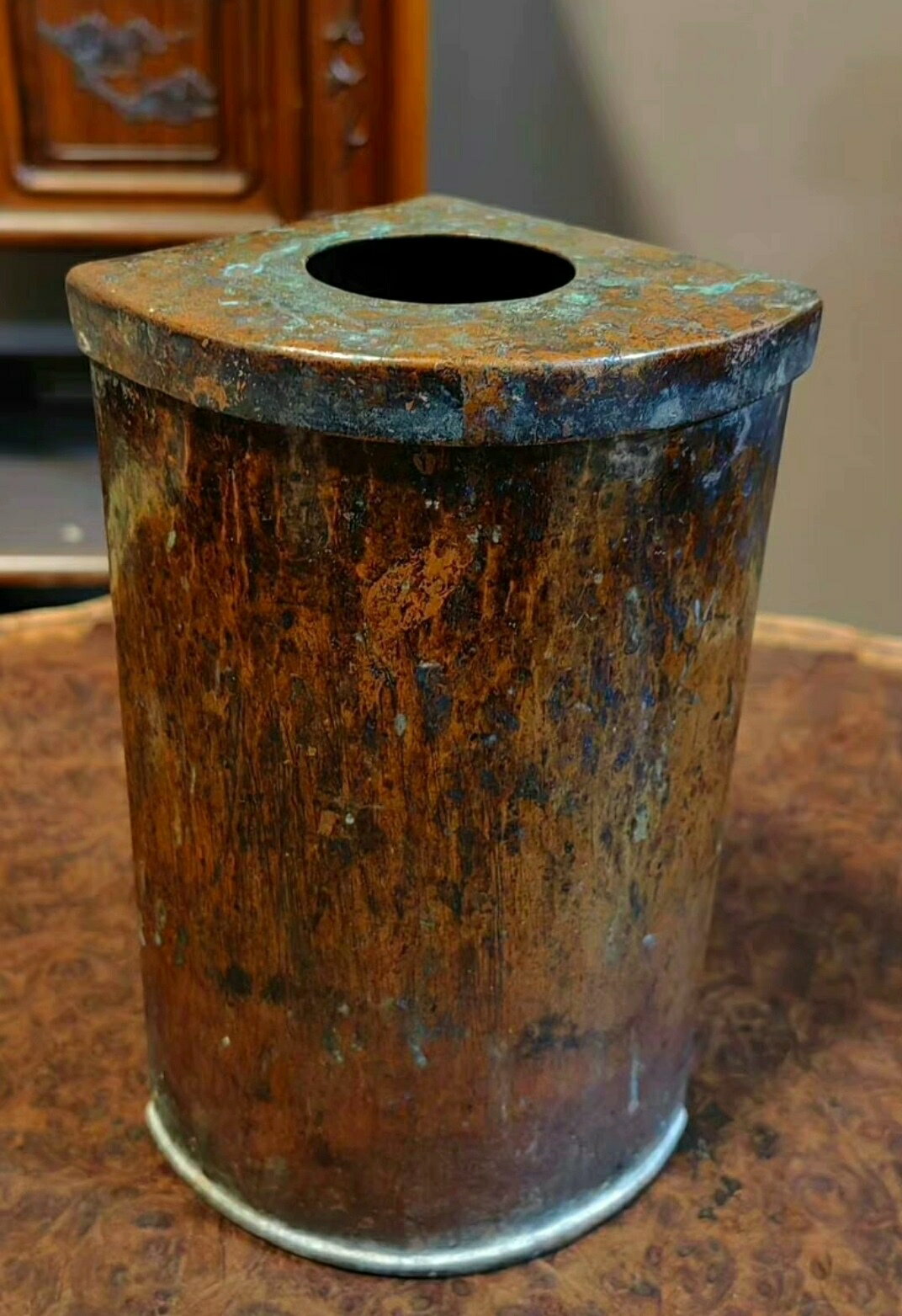 銅器日本銅花瓶 銅筆筒 異形花器