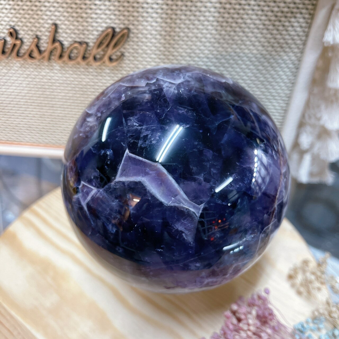 Sweet Heart 田芯精品❤️天然 大能量 虎牙紫水晶球🔮直徑10.3cm 正財 開智慧 貴人必備 NO.297 8