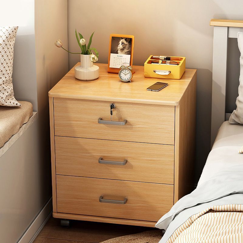 床頭櫃帶鎖簡約現代臥室收納櫃出租房用簡易儲物櫃移動小型置物架