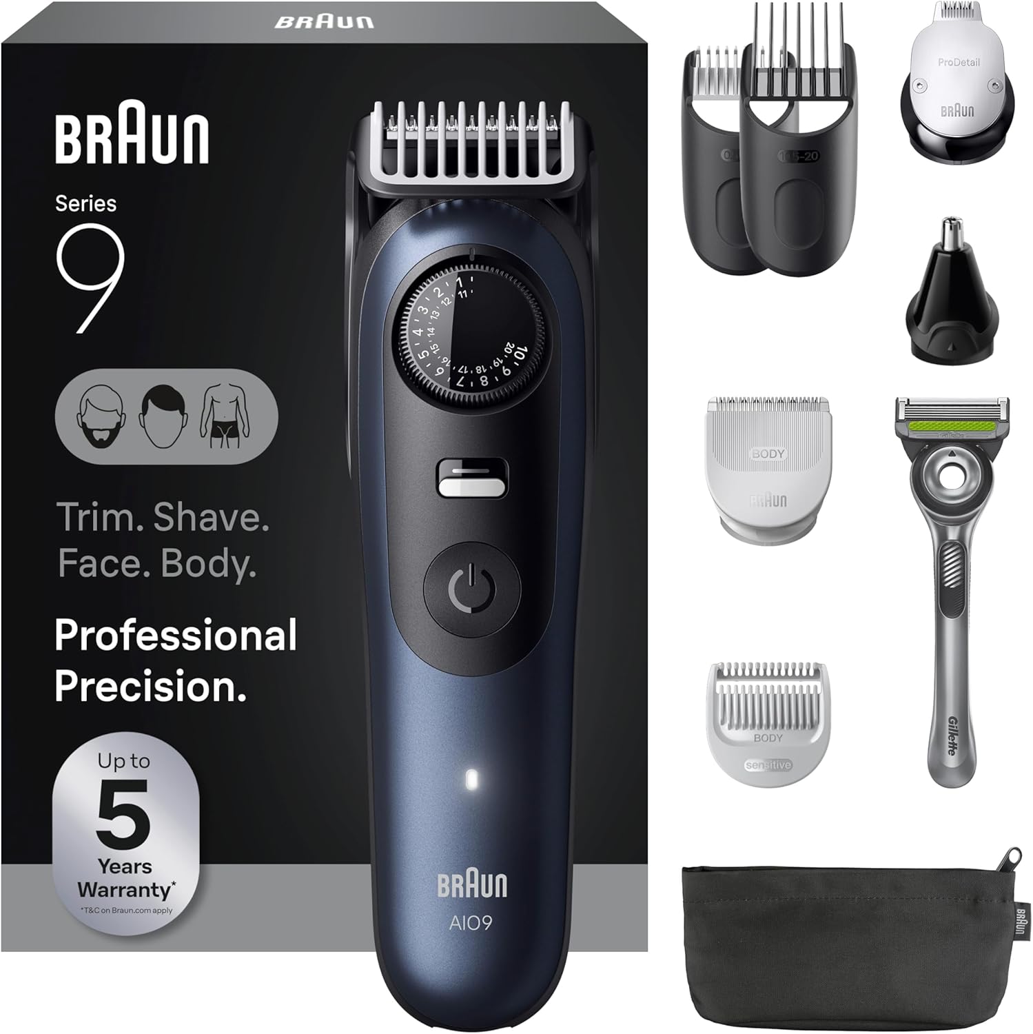 [6美國直購] Braun AIO9530 多功能修容造型器 電動刮鬍刀 除毛刀 Series 9 9530 1年保固