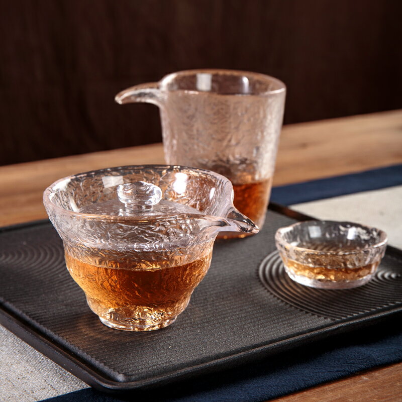 玻璃蓋碗茶具套裝茶杯加厚功夫茶鷹嘴公道杯透明耐熱三才杯大號