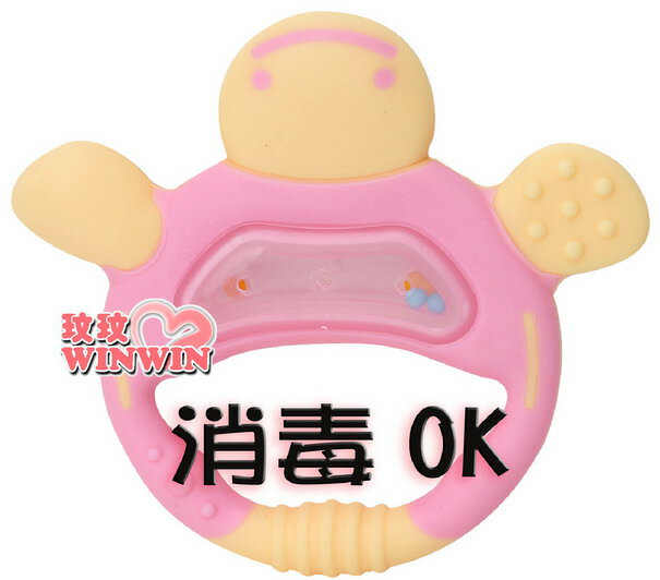 日本 - 利其爾 Richell -423288 粉紅色手指形狀固齒器(附收納盒)耐熱120度~蒸煮消毒OK