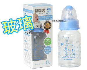 KU.KU 酷咕鴨 5846 晶亮加厚玻璃奶瓶120ML~ 附防脹氣奶嘴 - 新生兒寶寶適用