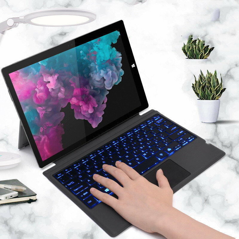 適用於surface pro8鍵盤Pro347七彩背光無線藍芽 Go2 藍芽鍵盤