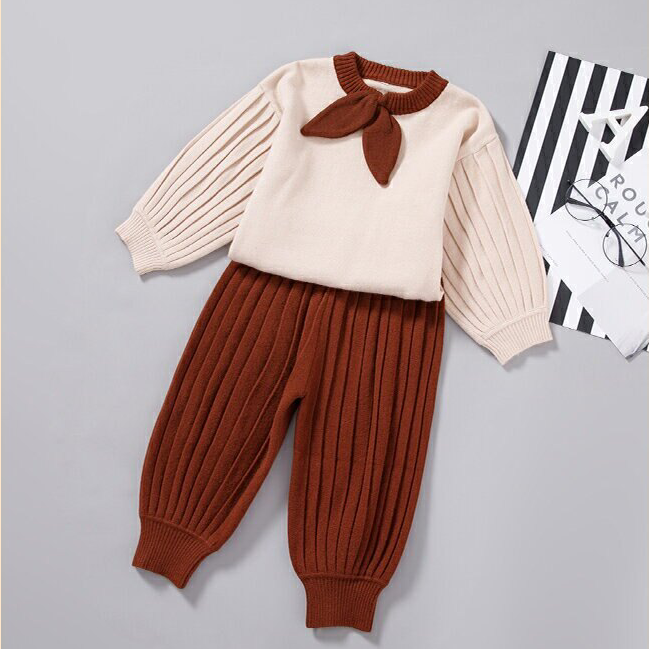 女童套裝兒童春節過年衣服女寶寶針織兩件套【聚物優品】