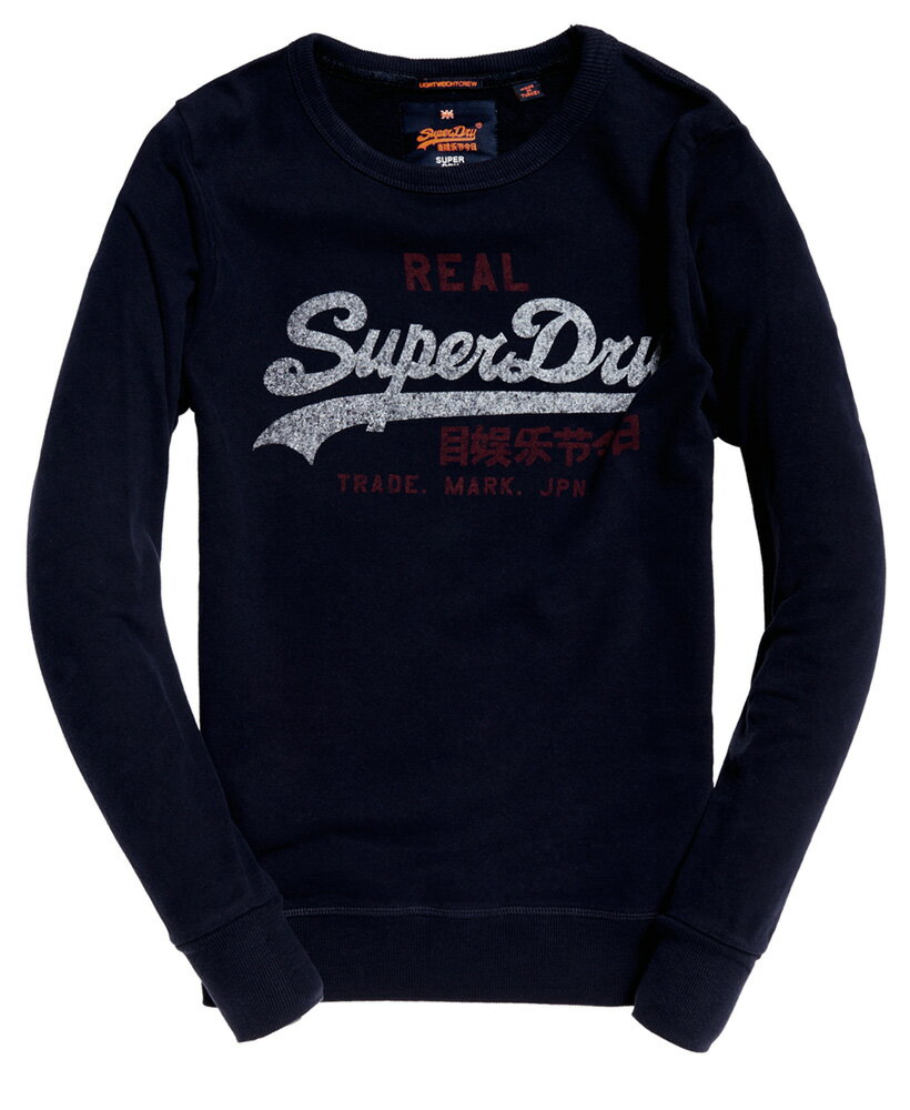 Superdry極度乾燥，Superdry極度乾燥-男T恤推薦到跩狗嚴選 極度乾燥 Superdry 深藍 經典 Logo 復古 土耳其製 棉T 大學T 長袖 衛衣