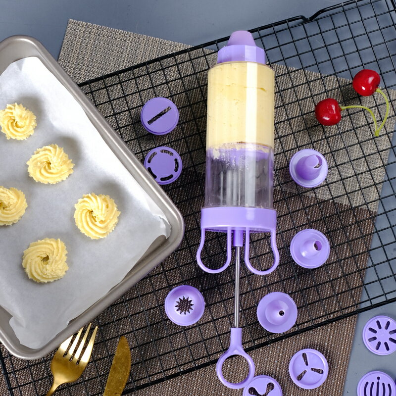 曲奇裱花槍塑料家用烘焙曲奇餅干果醬奶油紙杯蛋糕裱花工具套裝