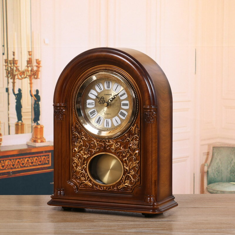 麗盛歐式座鐘時鐘客廳臥室臺面創意鐘表擺件時尚臺鐘整點報時