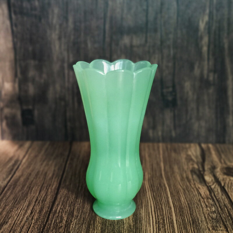 復古玻璃分酒器綠玉觀音瓶花瓶白酒分酒器酒杯水杯中古杯家用擺件