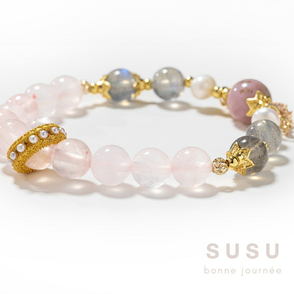 SU SU︱雲裳水晶手鍊❤️月光石 粉水晶 碧璽 事業運 招財 轉運 能量 防小人 送禮 推薦 3