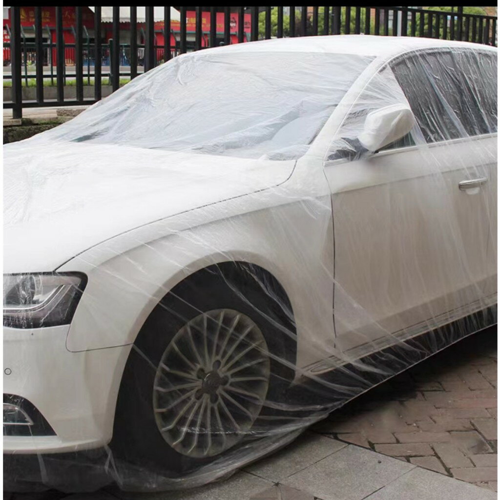一次性汽車車罩 車衣 車套 汽車防護罩 防雨 防塵 防污染 可多次使用 可降解易回收 加厚L碼2個【APP下單享6%回饋】 1