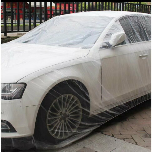 一次性汽車車罩 車衣 車套 汽車防護罩 防雨 防塵 防污染 可多次使用 可降解易回收 加厚L碼2個【APP下單享6%回饋】 1