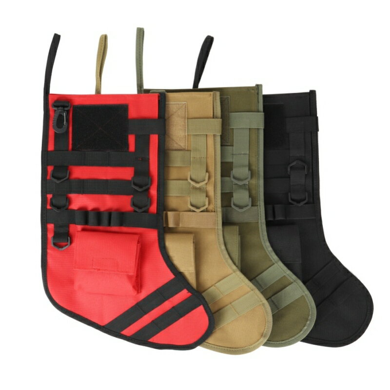 戰術軍迷MOLLE圣誕襪收納袋 圣誕禮品襪式存儲袋 EDC工具裝飾掛包