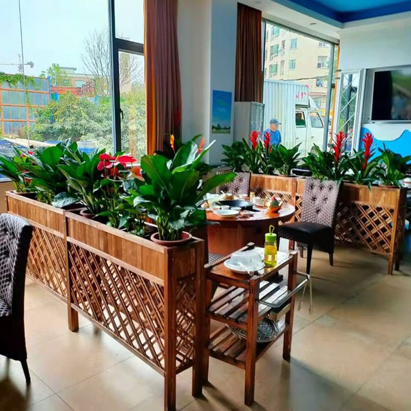 【最低價】【公司貨】防腐木柵欄室內室外木質欄柵裝飾陽臺花園戶外木花架餐廳隔斷圍欄 3