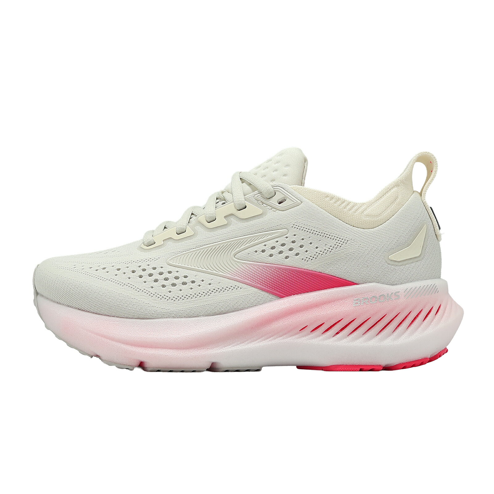 Brooks 慢跑鞋 Glycerin GTS 23 D 寬楦 女鞋 米白 甘油系列 氮氣 1204921D119