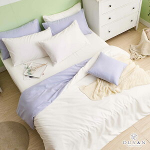 床包被套組(薄被套)-單人/雙人/加大 / 舒柔棉 / 優雅白床包+白紫被套