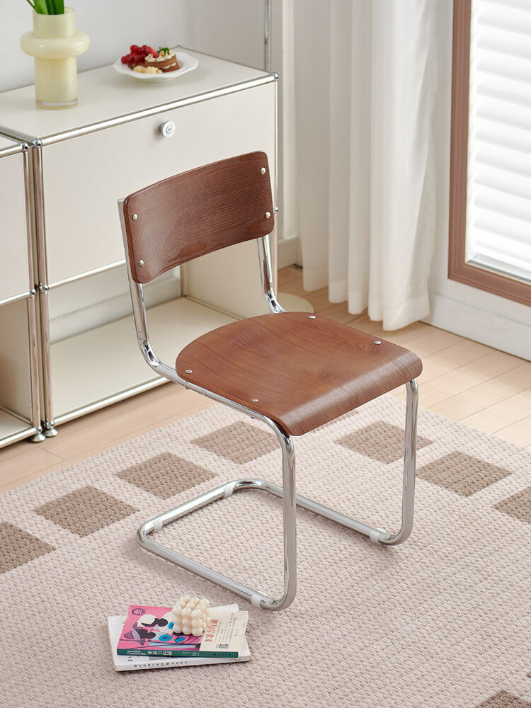 【免運】 中古設計師餐椅家用辦公椅現代簡約復古彎曲木靠背椅洽談椅咖啡椅