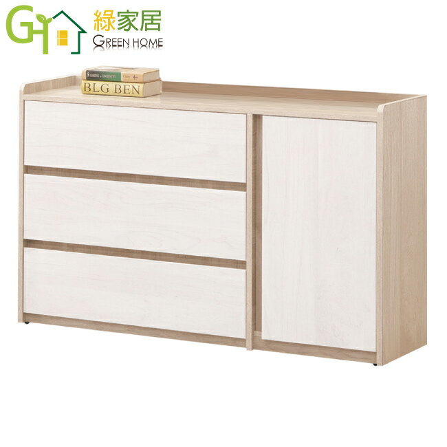 【綠家居】雷克利雙色4尺單門三抽斗櫃
