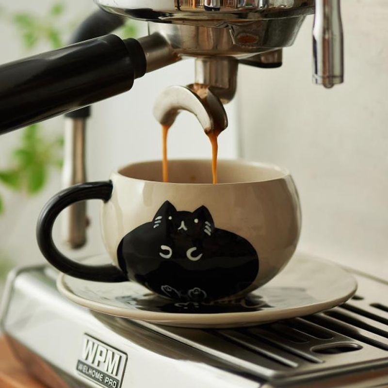 咖啡杯子 陶瓷咖啡杯碟套裝托盤高顏值輕奢英式下午茶具卡布奇諾馬克杯貓咪 免運