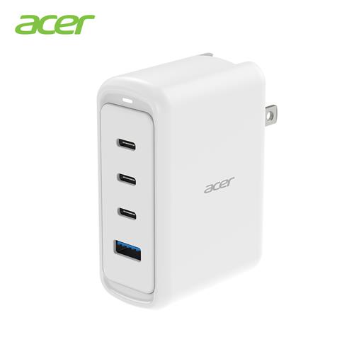 Acer 100W 氮化鎵GaN USB-C 四孔3C1A電源供應器-白色