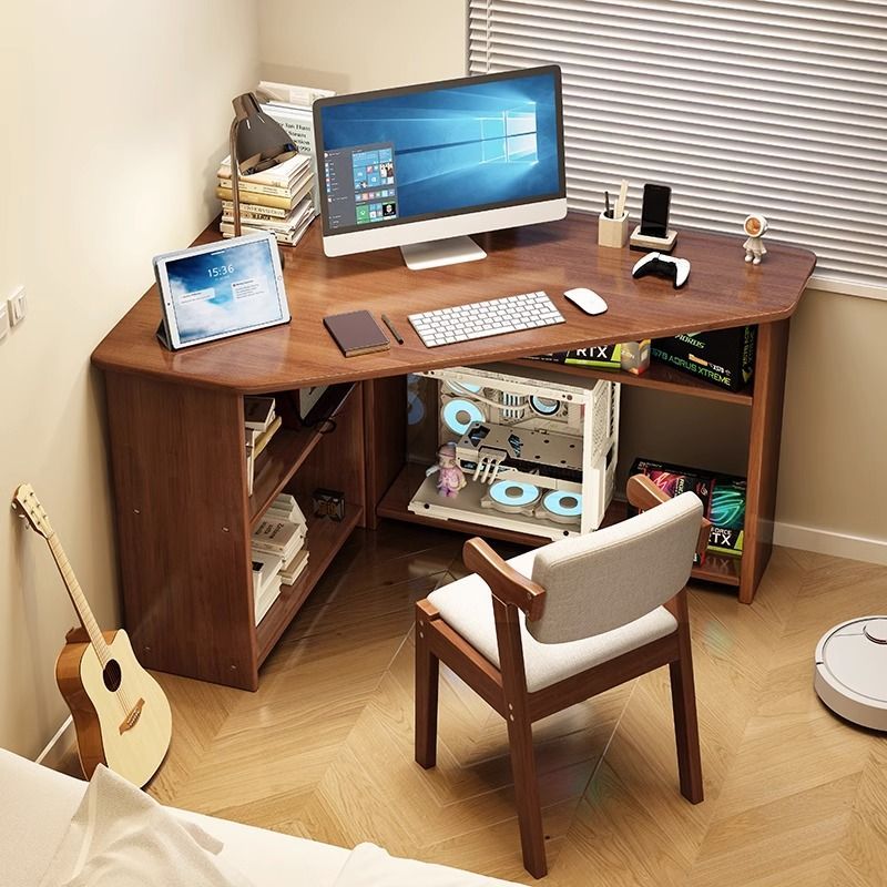 【免運】開發票 實木小型轉角電腦桌臺式家用辦公桌簡易臥室墻角書桌學生寫字桌子