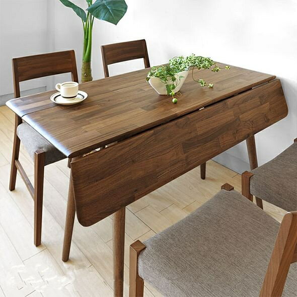 全實木可折疊餐桌小戶型簡約現代白橡木可變大北歐餐桌喫飯桌