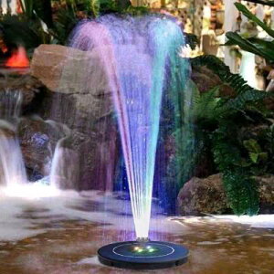 太陽能戶外池塘魚塘庭院LED彩燈噴泉直徑18一22cm8顆彩燈浮水噴泉