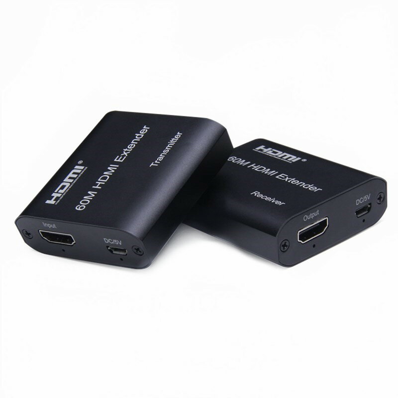 HDMI單網線延長器60米HDMI轉rj45網路延長頭帶環出高畫質影片1080P