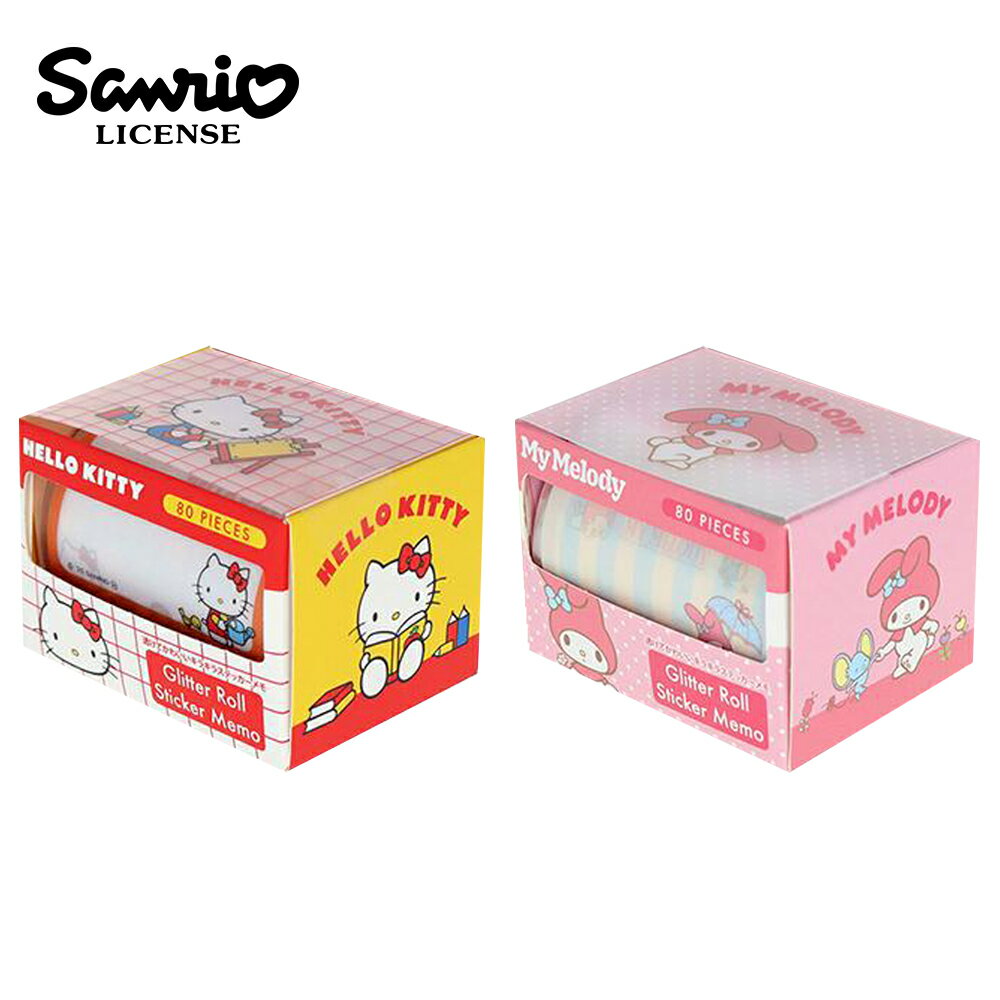 【日本正版】三麗鷗 盒裝捲軸便利貼紙 貼紙 手帳貼 裝飾貼紙 捲軸貼紙 便利貼 凱蒂貓 美樂蒂
