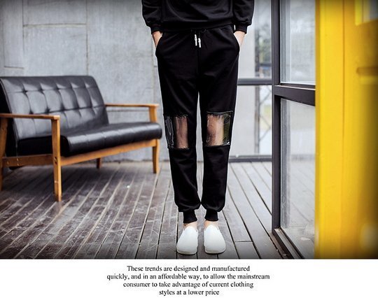 韓國 特殊 設計 透明 褲款  運動褲  小腳褲 外出 休閒褲