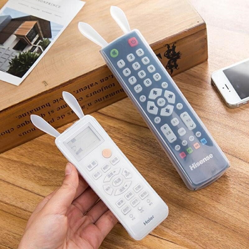 可愛家用機頂盒電視機遙控器套空調遙控板套保護套透明矽膠防塵罩